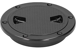 Dioche 4" Cover B4in Boat Deck Plate ABS Round AntiUV Inspection Hatch Cover, Marine Accessory, Easy Installation, Durable Bl