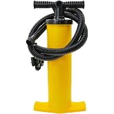 HXBER Two-Way Manual Pump for Inflatable Kayak Bed Pool Sofa Tent Multifunctional Hand Pump Portable High Pressure Dual-Use Inflation and Deflation Airpump, Yellow