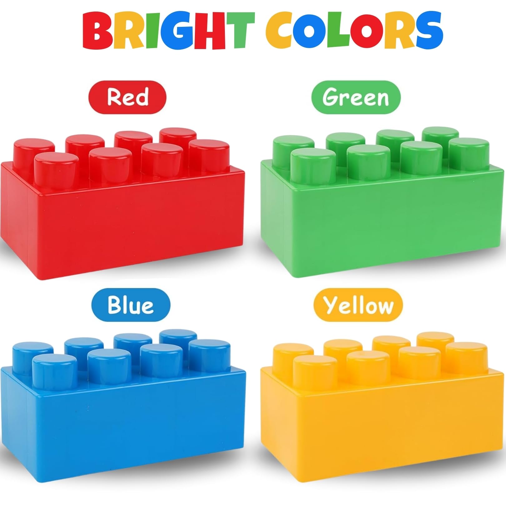 Liberty Imports 24 PCS Giant Building Blocks Starter Set for Toddlers, Plastic Large Building Blocks for Kids Creative Play, Big Stacking Bricks for Children, Kids (Primary Colors)