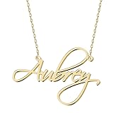UMAGICBOX Personalized Aubrey Name Necklace 18K