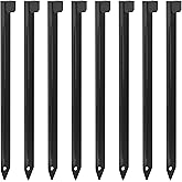 20Pcs Metal Landscape Edging Stakes, 10 Inch Garden Stakes Landscape Anchoring Spikes for Terrace Board, Landscape Edging Coil, Grass Barrier, Bender Board, Garden Liner, Black