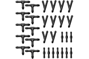 FSTURIOS 30 PCS Windshield Wiper Hose Connectors, 2-Way I Type 3-Way T/Y Type Windscreen Washer Hose Adapter, Universal Wiper Fluid Tube Pipe Fittings for Most Car Washer Nozzles