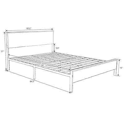 Buy Sha Cerlin Heavy Duty Queen Size Platform Bed Frame With Wood Headboard 12 Under Bed Storage No Box Spring Needed Noise Free Sanders Online In Vietnam B0965trqq8
