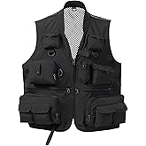 BASSDASH Versatile Men's Women's Fishing Photography Vest with Mesh Back 6 Sizes