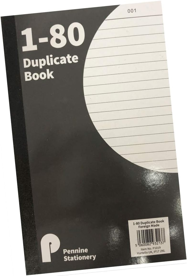 Full Size A5 Duplicate Book Numbered Cash 1 80 Pages Pad Copy Write Record Amazon.co.uk