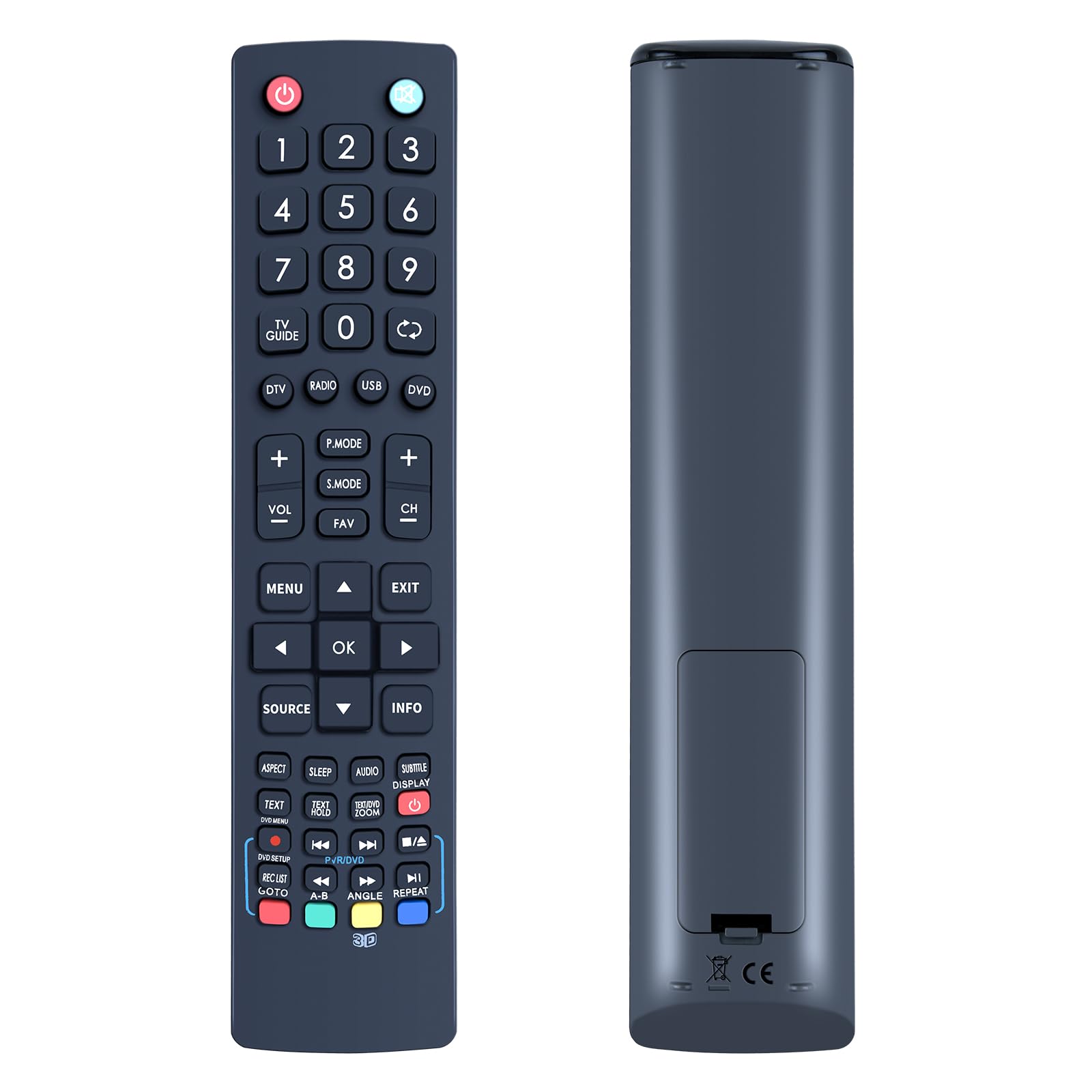TCNOUMT Universal TV Remote Control Compatible for Technika Blaupunkt TV BLF/RMC/0002 BLFRMC0002 UNF/RMC/0003, Suitible for Alba Bush TV DH-1418 DH-2096