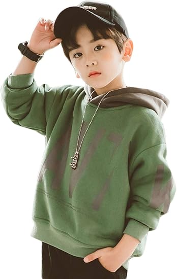 Amazon Bscoolキッズ 長袖トレーナー フードパーカー ボーイズ トップス 裏起毛 防寒 子供服 秋 冬 プルオーバー パーカー 男の子パーカー 通学 トレーナー パーカー 通販