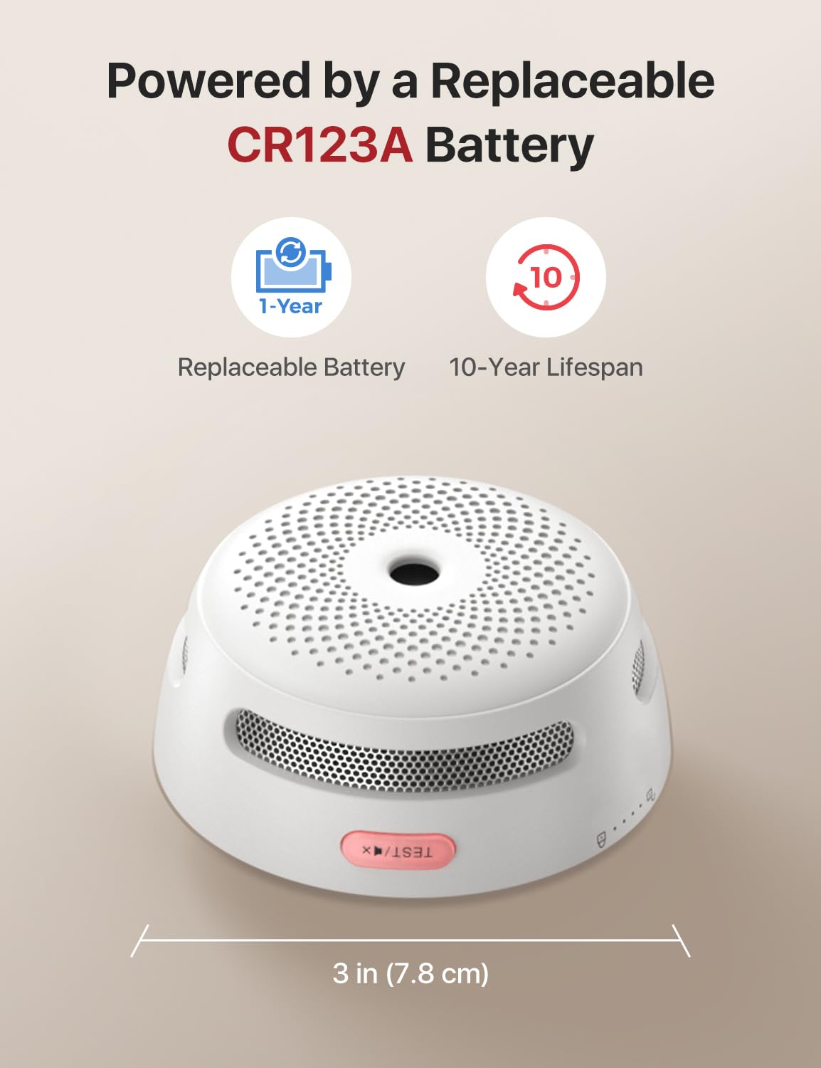 X-Sense Smart Smoke Detector Fire Alarm with Replaceable Battery, Wi-Fi Smoke Detector, Real-Time App Notifications, XS01-WX, 1-Pack