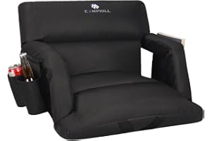 Wide Stadium Seat with Back Support & Padded Cushion,Portable Reclining Bleacher Seats,Camping Stadium Chair with Armrests,Wa