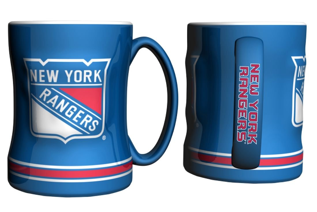 New York Rangers Coffee Mug - 14oz Sculpted Relief by Boelter Brands