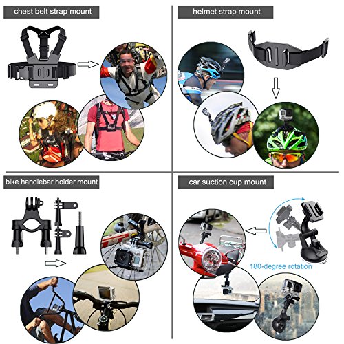 Leknes-Common-Outdoor-Sports-Bundle-for-SJ4000SJ5000SJ6000-and-GoPro-Hero-5-5-Session43321-Cameras-DBpower-Akaso-Xiaomi-Yi-Apeman-Wimius