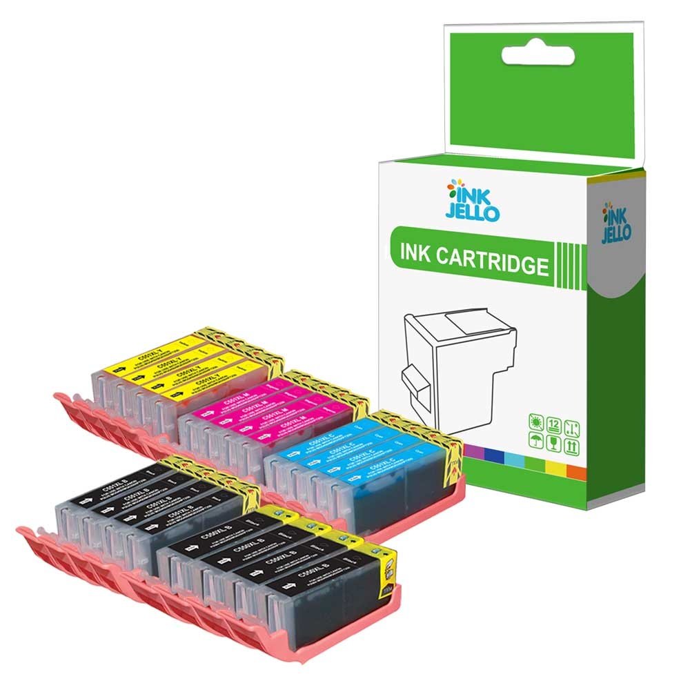 InkJello Ink Cartridge For Printer, Compatible With Canon Pixma iP7200 iP7250 iP8700 iP8750 iX6850 MG5450 MG5450S MG5550 MG5600 MG5650 MG6350 MG6450(Black, Photo-Black, Cyan, Magenta, Yellow, 20-Pack)