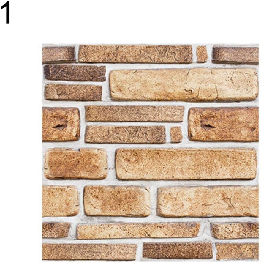Oyov2L 3D Effect Simulation Tile Wall Sticker Living Room Kitchen Bathroom Decal Decor - 1