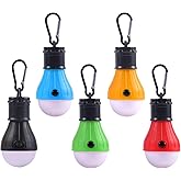5 Packs Camping Light Bulb Portable LED Camping Lantern Camp Tent Lights Lamp Camping Gear and Equipment with Clip Hook for I
