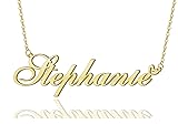 AOLO Stephanie Heart Name Necklace 18k Gold Plated