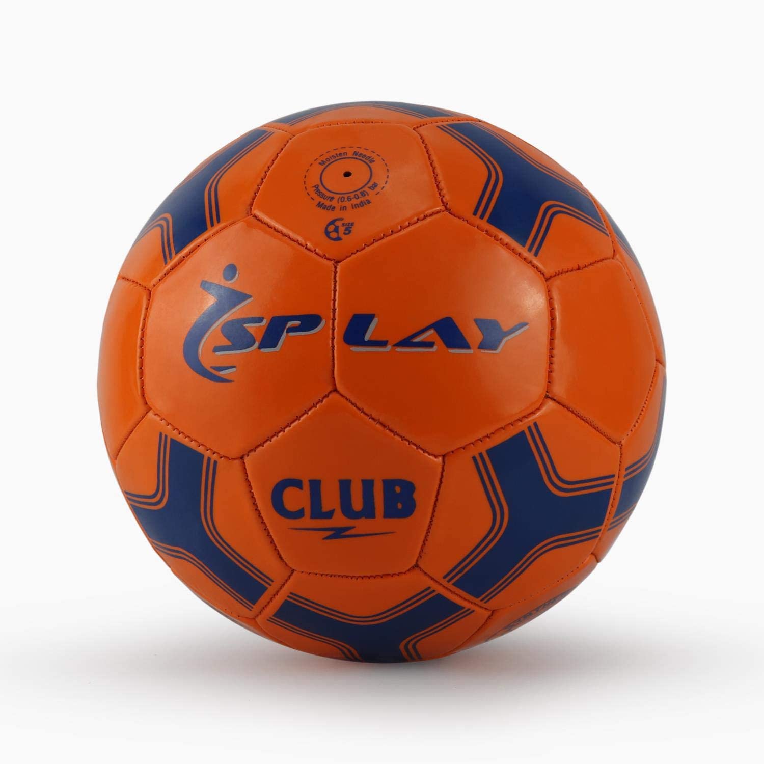 Splay Evolution Football Training Club Ball for Soccer and Gameplay | Lightweight Suitable, High living Indoor Outdoor 3 Ply Football 32 Panel Training Ball | Orange Color Size 5