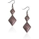 Wrangler Western Drop Dangle Earrings for Women Cowgirl Horseshoe Concho Dangling Country Rustic Jewelry