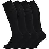 +MD Cotton Compression Socks for Women and Men 4/6 Pairs 15-20 mmHg Knee High Socks for Sports Travel Nurse Edema