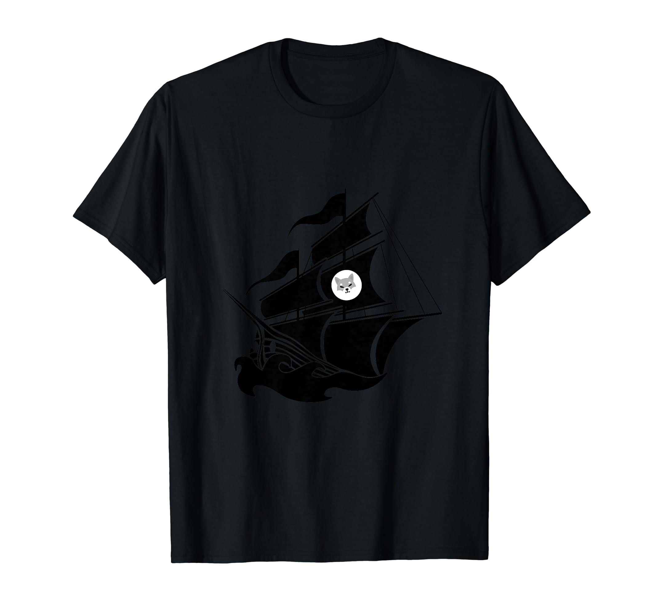 Shiba Inu Pirate Funny Ship Blockchain HODL Digital Currency T-Shirt