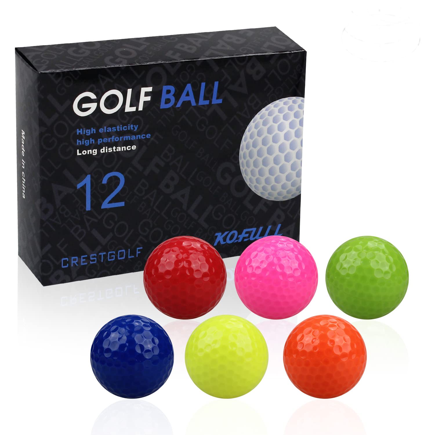 KOFULL 12pcs/Pack Colorful Golf Balls Golf Gifts for Men Practice Mini Golf Balls Golf Training Balls (multicolor)