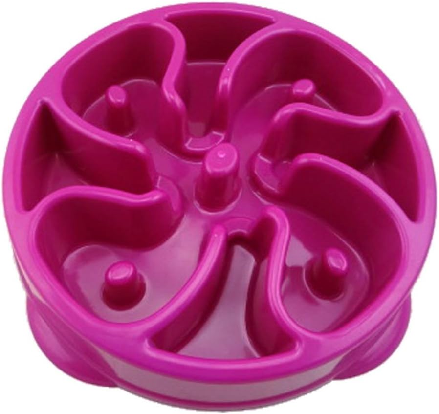 RIGOGLIOSO Slow Feeder Bowl, Fun Feeder Interactive Bloat Stop Dog Bowl,Eco-friendly Durable Non Toxic Bamboo Fiber Slow Feed Dog Bowl (Rose red)