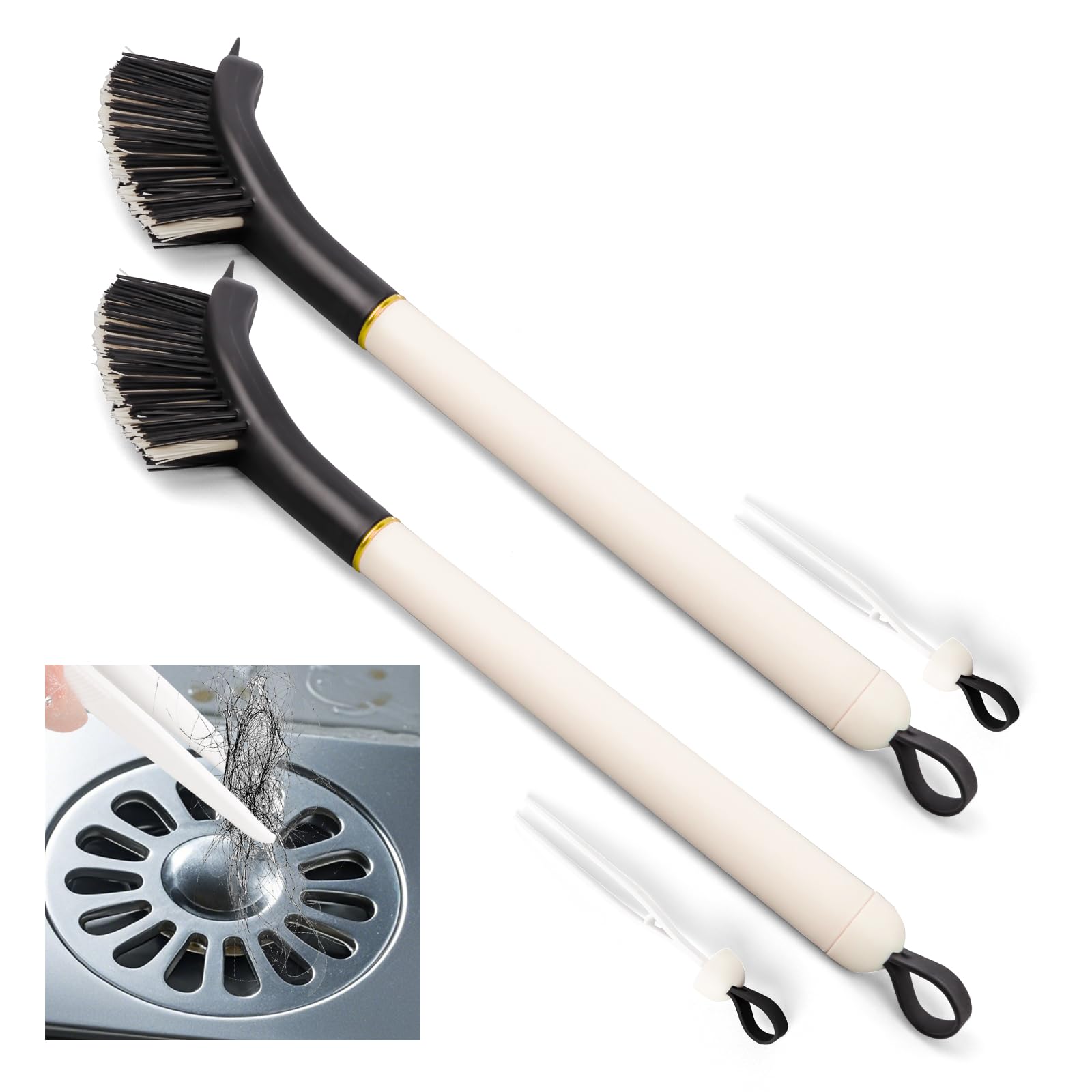 Photo 1 of 2 Pack Crevice Cleaning Brush,Bathroom Gap Brush,Toilet Brush,Cleaning Supplies,Home Essentials,Cleaning Tools for Home, Kitchen, Bathroom, Window, Vehicle, Faucets, Toilet (Cream)
