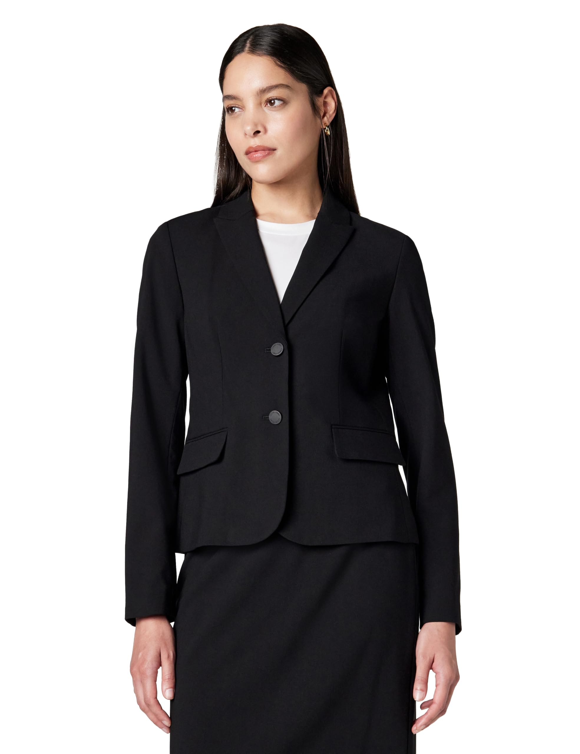 Calvin Klein Women’s Two Button Lux Suit Blazer, Black, 20 Plus