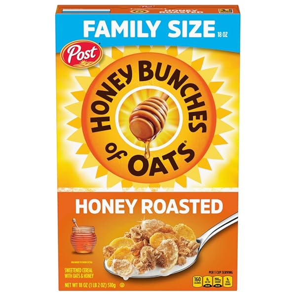 HONEY BUNCHES OF OATS CRUNCHY HONEY ROASTED CEREAL 18 OUNCE (PACK OF 1) BOX