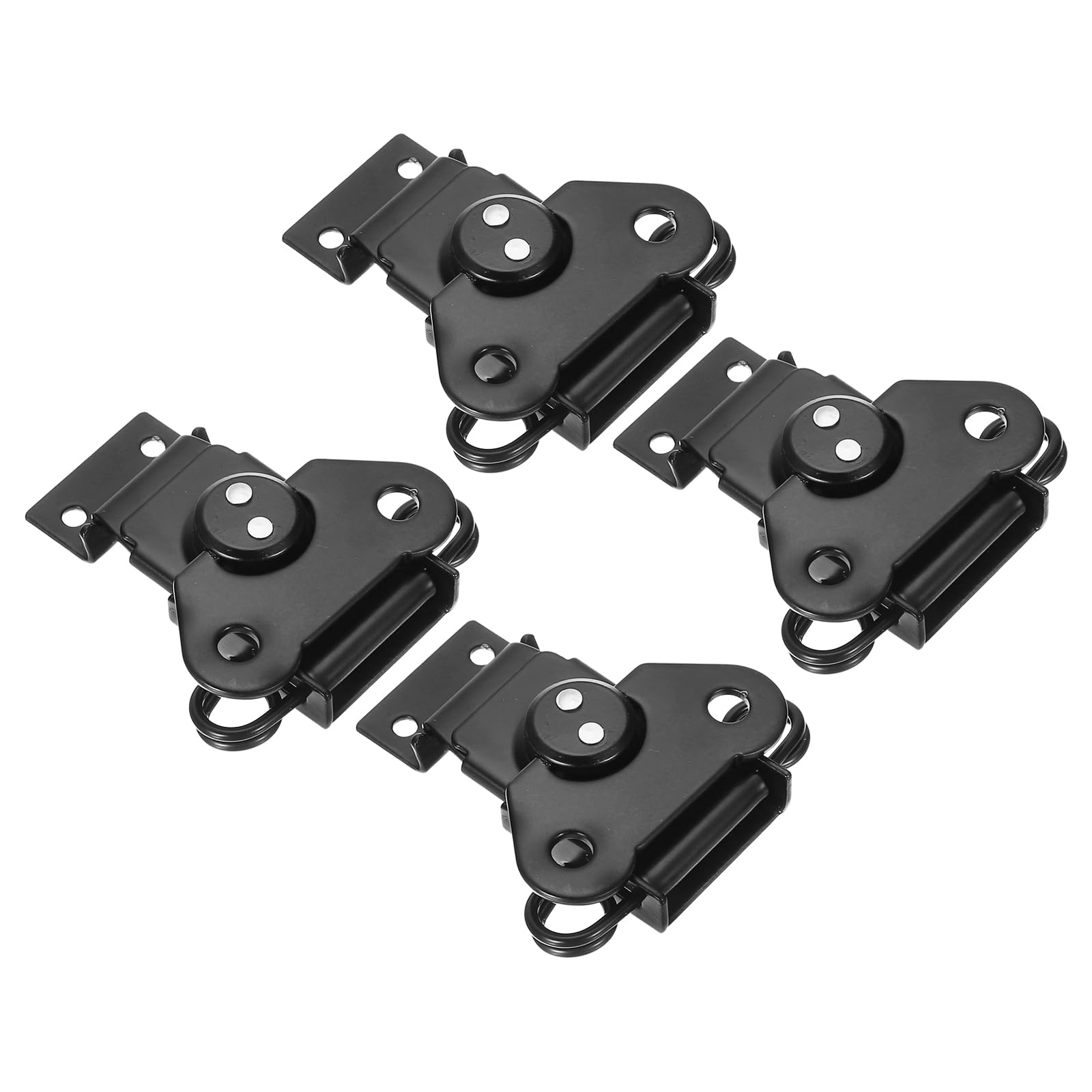 PATIKIL Spring Loaded Small Butterfly Twist Latch 3.1"x2.6", 4 Pack Steel Twist Latch and Keeper Toggle Clamp Metal Hardware for Case Box Chest Closure, Black