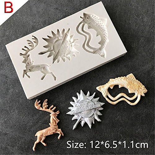 Pocktyle Home Chocolate Baking Family Badge Wolf Silicone Fondant Mold Dragon Shape