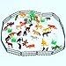 Aneco 82 Pieces Animals Figures Mini Jungle Animals Toys Set Realistic Looking Animals with Fence and Velvet Storage Bag for Kids