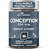 Eu Natural Conception for Him, Male Fertility Supplements, 60 Veg Capsules | Supports healthy sperm count, motility &amp; strength with Ashwagandha, Folate &amp; Zinc