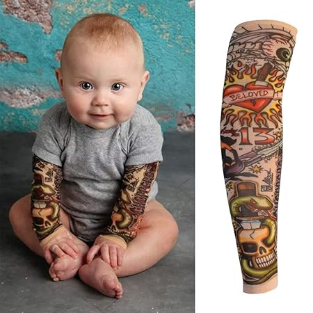 EROSPA® Kinder Tattoo-Sleeve Ärmel - Kids Jungen / Mädchen - Temporär Fake Arm - Bunt