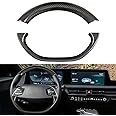 JSWAN Real Carbon Fiber Steering Wheel Cover for KIA EV6 GT GTLINE (2021-2025) Dry Carbon Fiber Steering Wheel Panel Sticker Cap, Interior Modification Accessories (2pcs Bright Black)