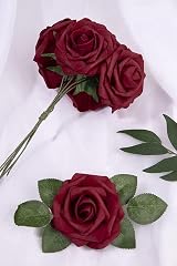 N&T NIETING Artificial Flowers Red Roses 50 Pcs Real Touch with Stems DIY view 8