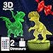 Dinosaur Night Light Kids Toys, Dimmable 3D LED Lamp Nightlight,16 Colors Smart Touch& Updated Remote Control, Dinosaur Toys Birthday Party Christmas Gifts for 2 3 4 5 6+ Years Old Girls Boys