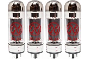 Ruby JJ EL34 Matched Quad Power Vacuum Tubes for Instrument Amplifiers, Brass, 2 x JJ EL34