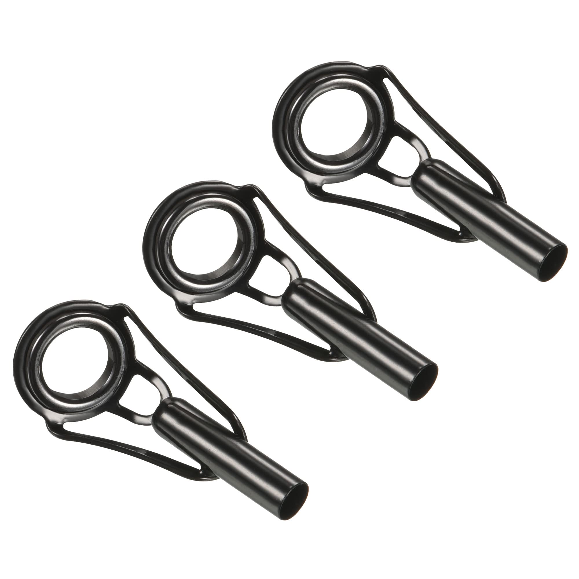 PATIKIL 3.8mm Tube Dia Fishing Rod Tips Repair Kit, 3pcs Stainless Steel Black Guide Ring for Saltwater Freshwater Fishing