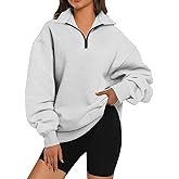 XFIFM Womens Oversized Sweatshirts Fall Fashion Hoodies Half Zip Pullover Long Sleeve Shirts Clothes