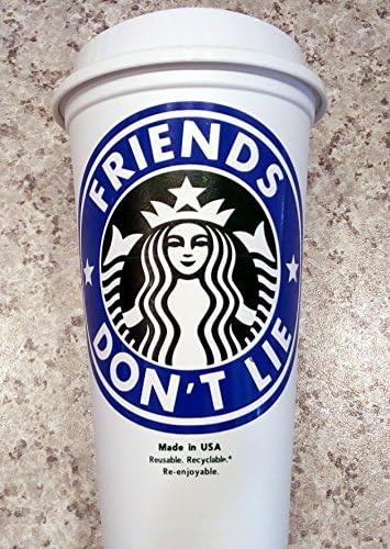 Stranger Things Eleven "Friends Don't Lie" STARBUCK's 16 oz Reusable Travel Mug Lid Choice of Color