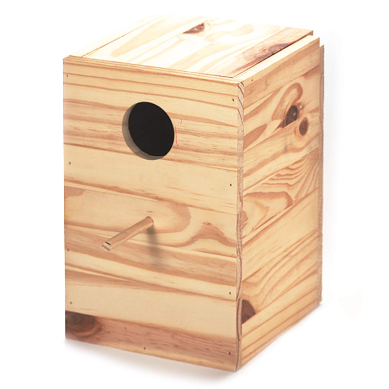 Arquivet Wooden Nest for Nymphs, Carolins, Cockatiels - 20 x 20 x 30 cm - Natural Bird Breeding Nest - Wooden Bird House