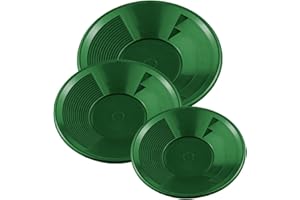 DRAGONXT 3 Pan Set - 12", 10" and 8" Green Gold Pans for Prospecting, Panning & Mining