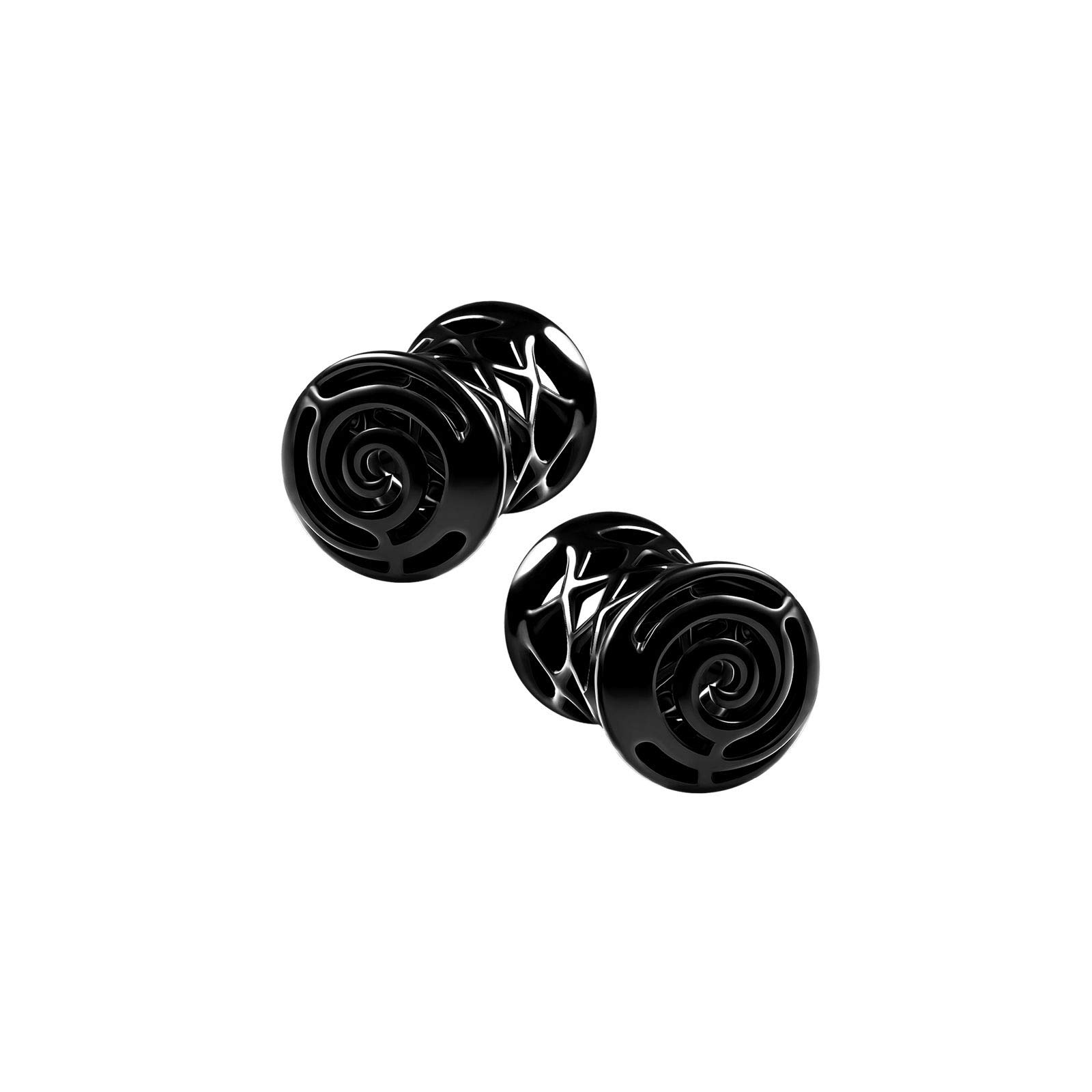 BanaVega 2PCS Blackline Alloy 4g 5mm Double Flared Saddle Stretcher Earring Gauge Ear Lobe Plug Piercing Jewellery 5460