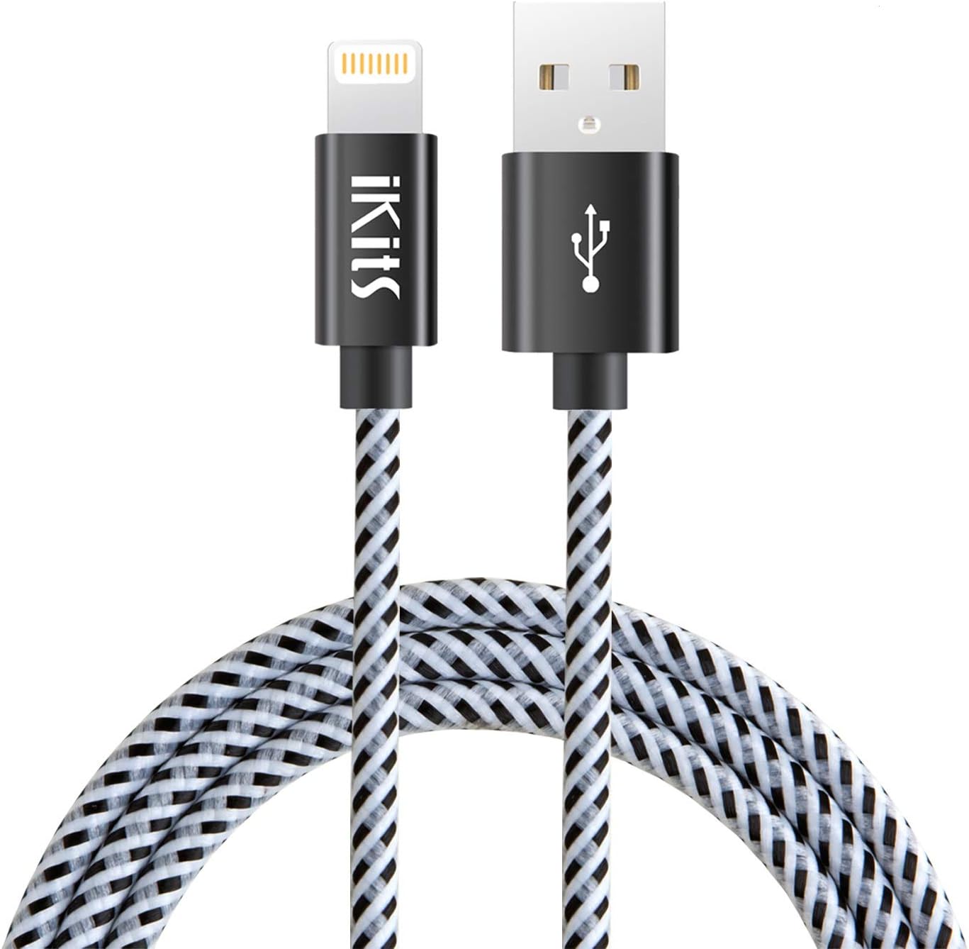 USB Charging Cable 4ft,IKITS Long 8-Pin Data Sync & Charging iPhone Cord Nylon Braided High-Speed Cable for iPhone 11 Pro Max XS XR X 8 7 6S 6 Plus iPad Pro Air Mini, More