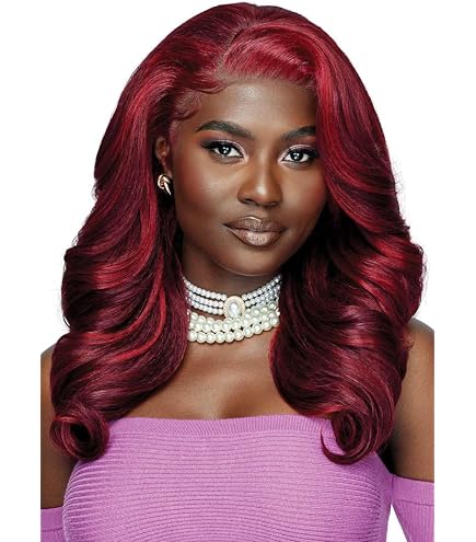 トップス fifi collection Trim S / BURGUNDY Amazon.com : Outre Lace Front Wig - Perfect Hair Line 13X4 - Swoop