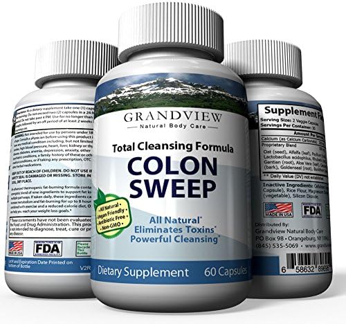 Colon Sweep โ Natural Constipation Relief and Detox with Psyllium Husk, Cascara Sagrada โ Flush Wasteful Toxins Out of Your Body and Feel Better โ 60 Capsules
