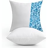 MIULEE Pack of 2 22x22 Pillow Inserts-Decorative Shredded Memory Foam Cooling Throw Pillows-Adjustable Premium Lumbar Wedding Pillow Stuffer Form for Couch Bed Cushion