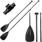 LBW Stand Up Paddle Board Paddle - 3 Pieces Adjustable Aluminium Alloy Floating SUP Paddle with Storage Bag, Portable Durable Oars