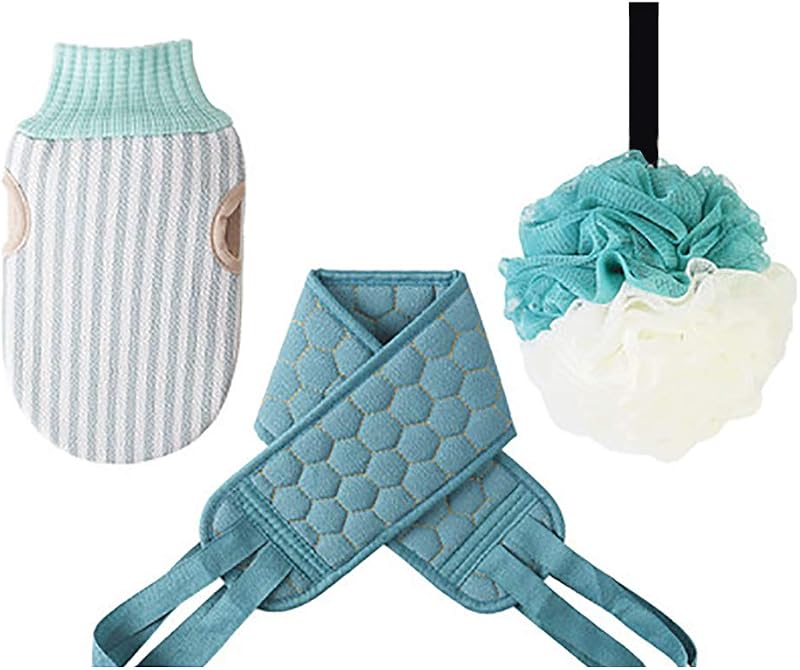 Omenluck Bath Loofahs Back Scrubber Sponge Ball Body Deep Cleaning Green Shower