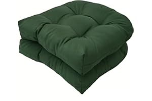 Eoieov Outoor Patio Seat Cushions Dark Green,2 Count Indoor/Outdoor Rocking Chair Cushion Set Thickened Waterproof Patio Chair Pad,18.5 * 18.5in